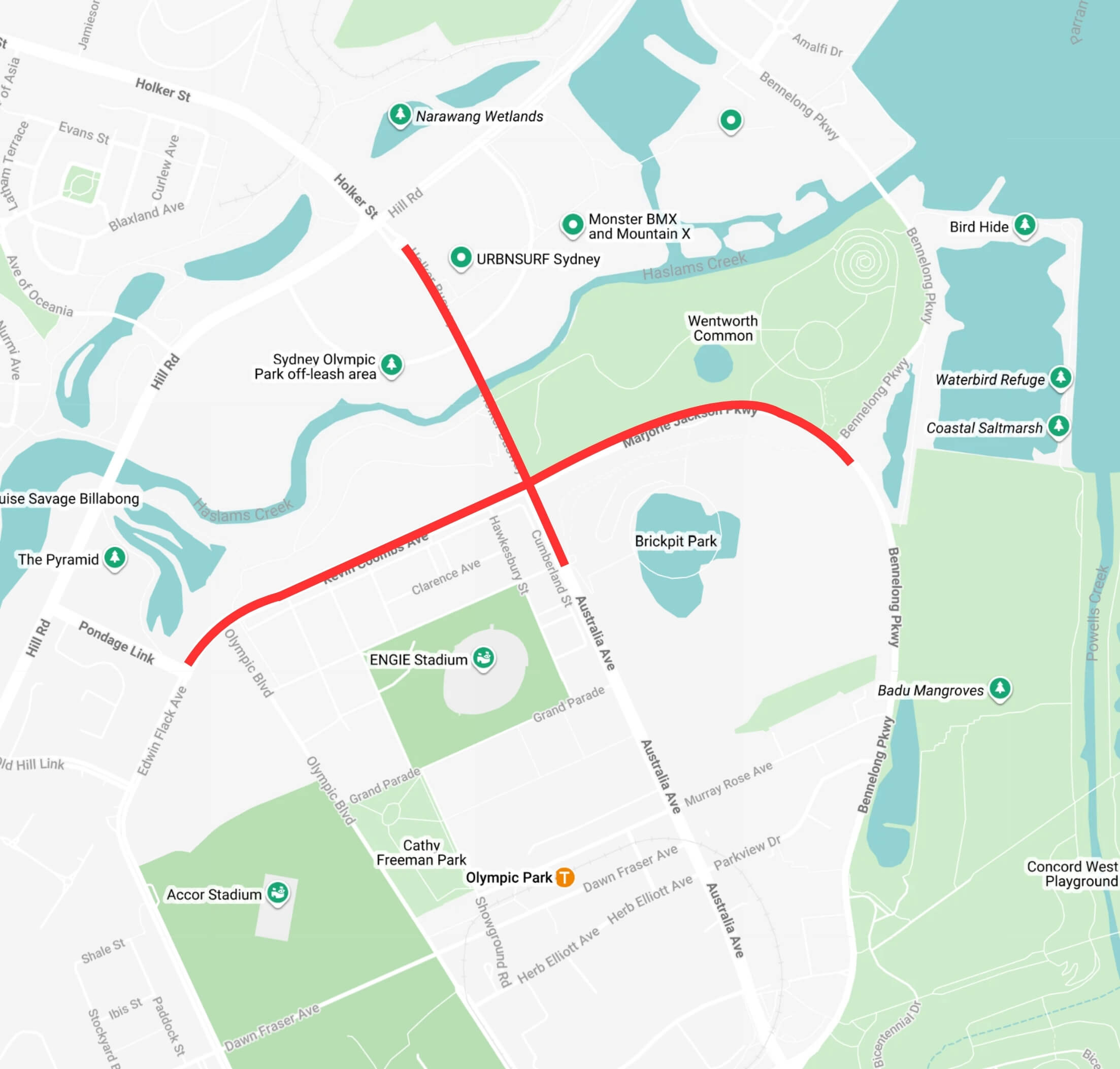 Road closure map