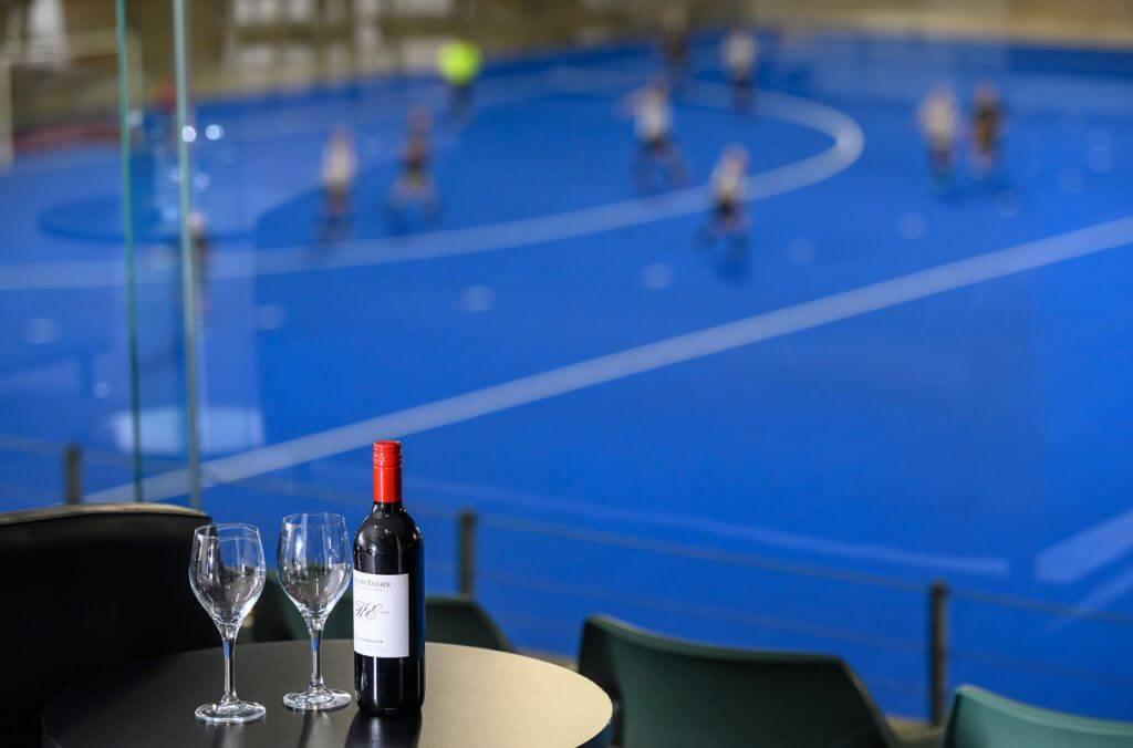 Waratah room overlooking hockey pitch at the Hockey Centre